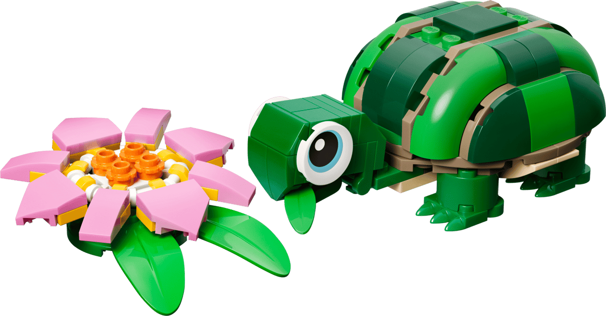 LEGO Creator 3in1 Turtle with a Water Lily Flower 124 Pieces 4 × 10 × 6 cm Multicolour