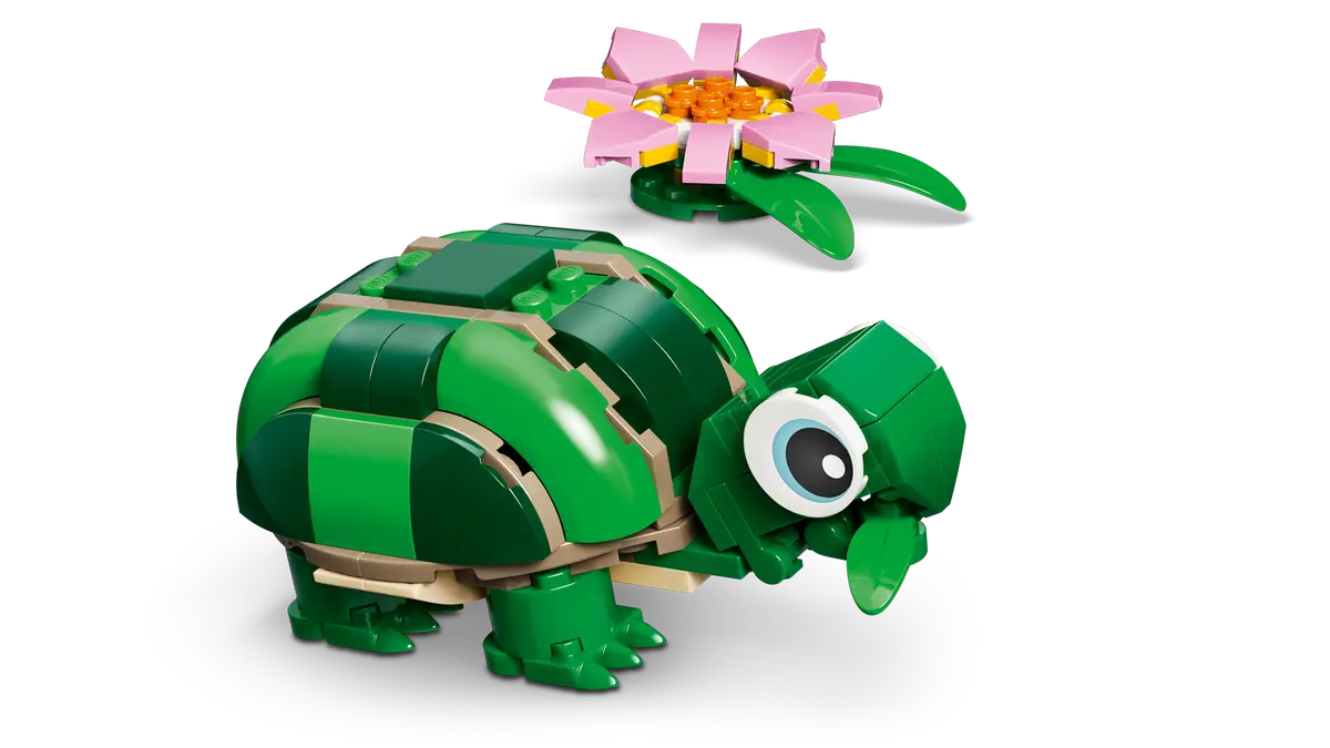 LEGO Creator 3in1 Turtle with a Water Lily Flower 124 Pieces 4 × 10 × 6 cm Multicolour
