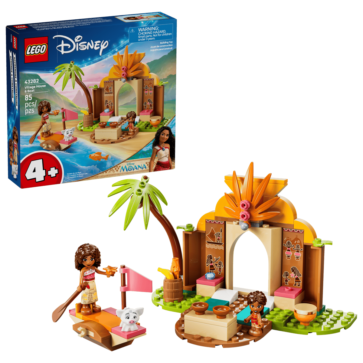 LEGO Disney Moana Village House & Boat 85 Pieces 11 × 6 × 3 cm Multicolour