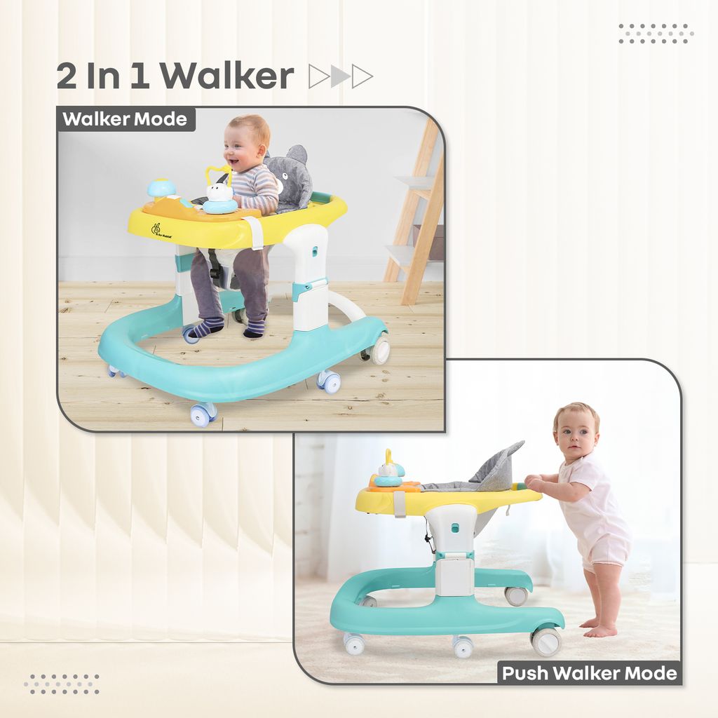 R for Rabbit Baby Walker Little Feet Sportz - Green Yellow