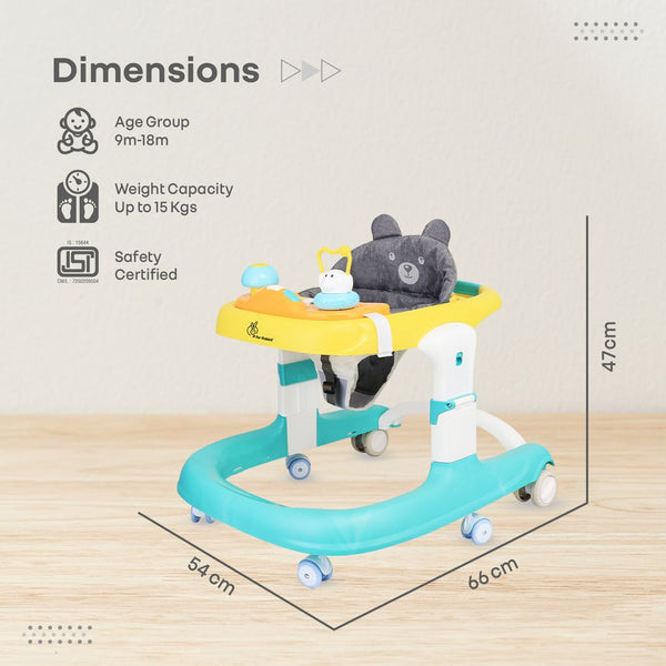 R for Rabbit Baby Walker Little Feet Sportz - Green Yellow