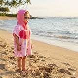 Quad Seven Twirling Ballerina Hooded Towel Poncho for Girls (2–4 Years) – Soft & Absorbent Beach & Bath Robe with Sunglasses