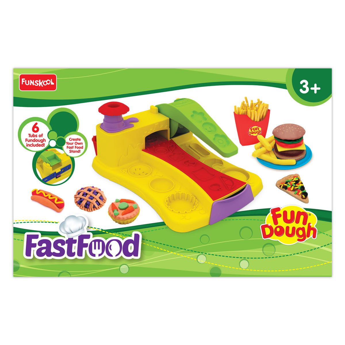 Dough Playset Funskool Fundough Fast Food 23 Moulds – Multicolour