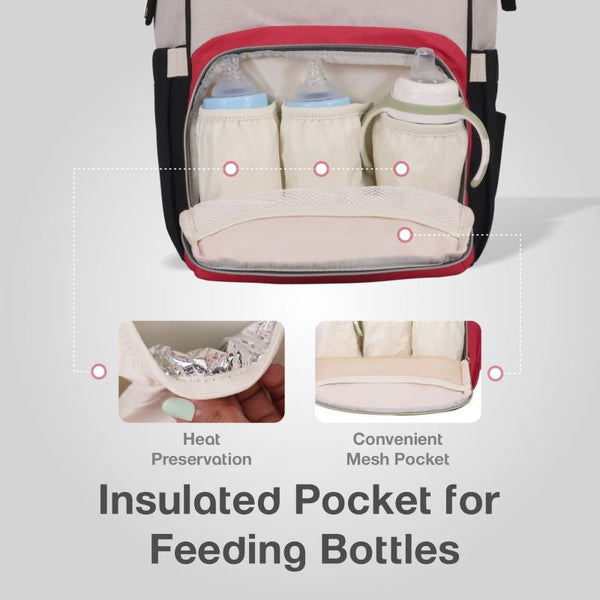 R For Rabbit Diaper Bag Caramello Red Cream