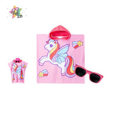 Quad Seven Magical Unicorn Hooded Towel Poncho for Kids (2–4 Years) – Soft & Absorbent Beach & Bath Robe with Sunglasses