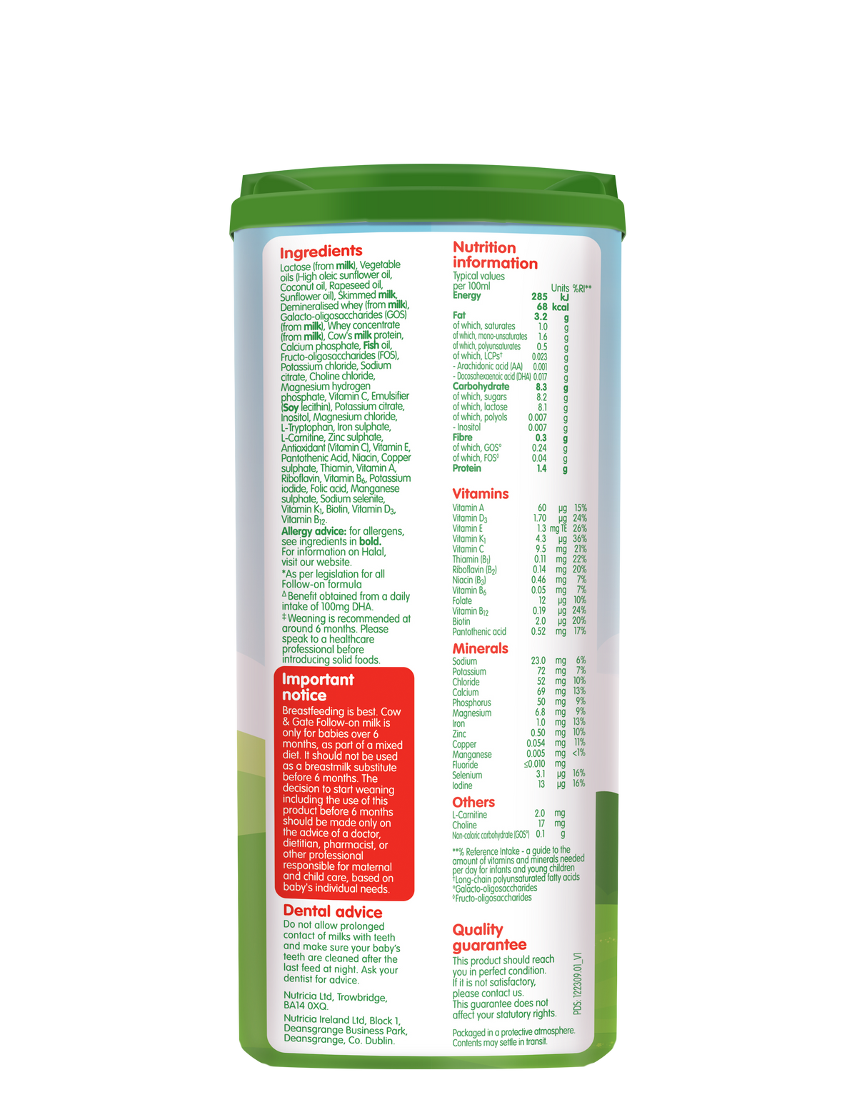 Cow & Gate Stage 2 Follow-on Milk 800g