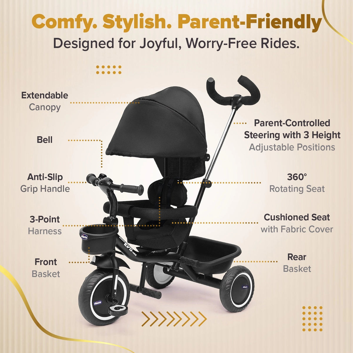 Chicco 4-in-1 Evolution Trike One Size Black