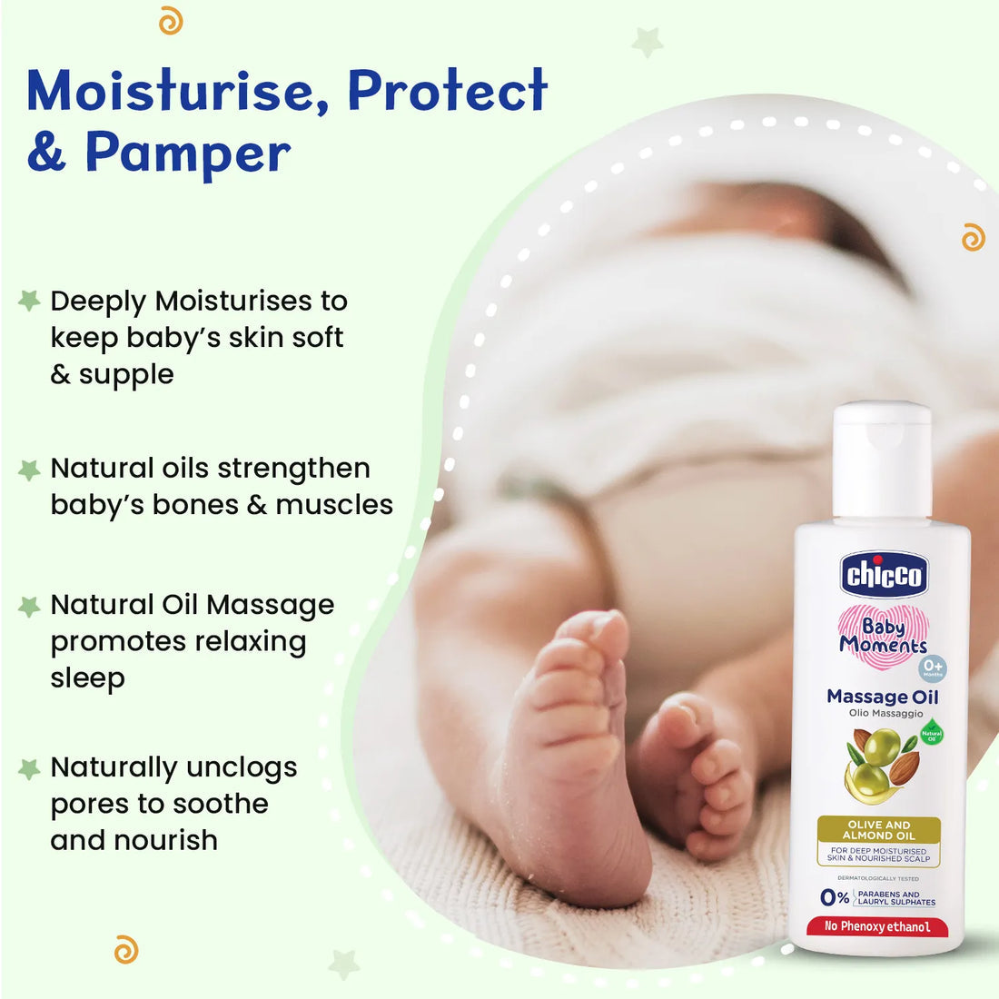 Chicco Baby Moments Virgin Coconut Massage Oil 200ml β Clear