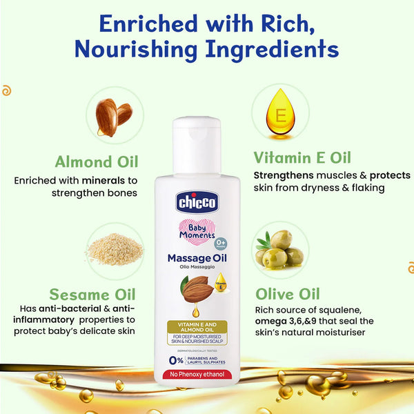 Chicco Baby Moments Virgin Coconut Massage Oil 200ml – Clear