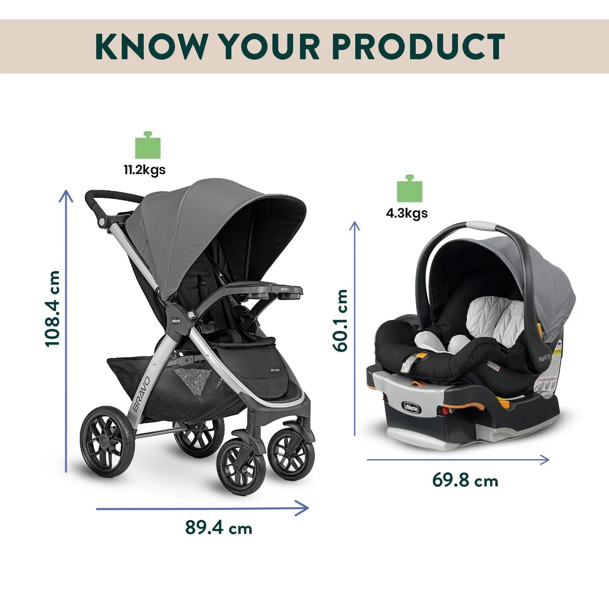 Chicco Bravo Trio Travel System One Size Camden