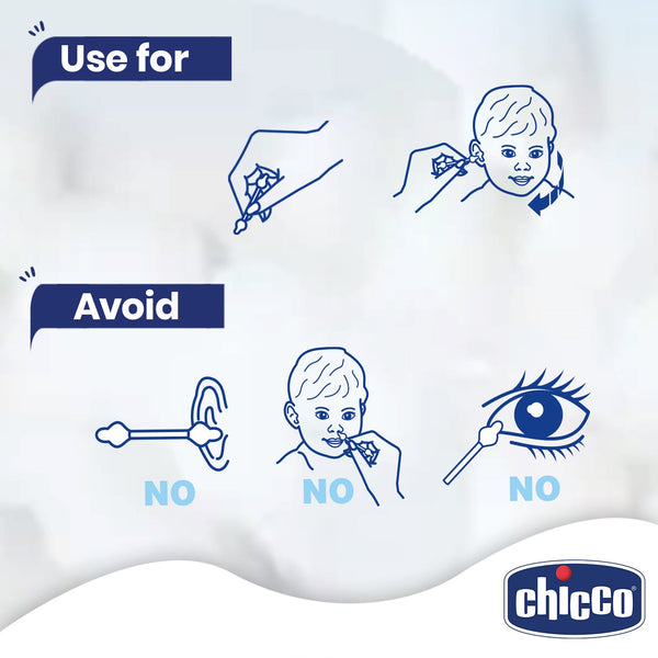 Chicco Cotton Buds with Eardrum Protection Pack of 60