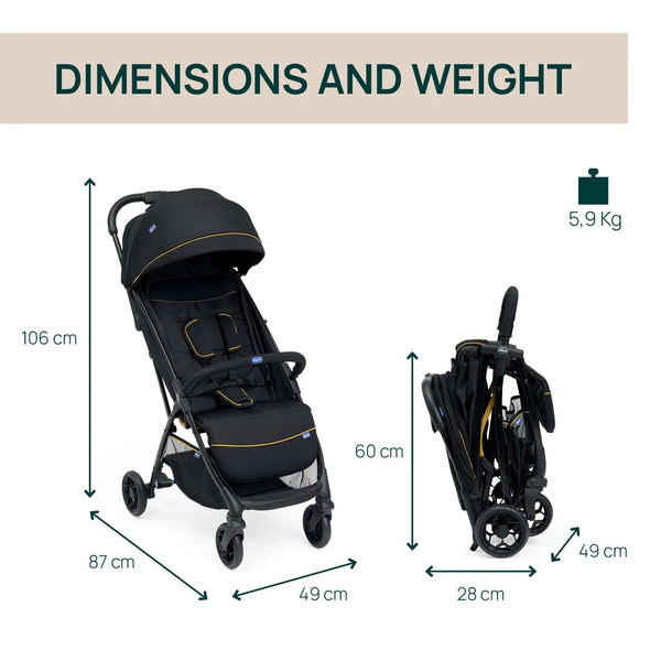 Chicco Glee Baby Stroller 0M+ - Uneven Black
