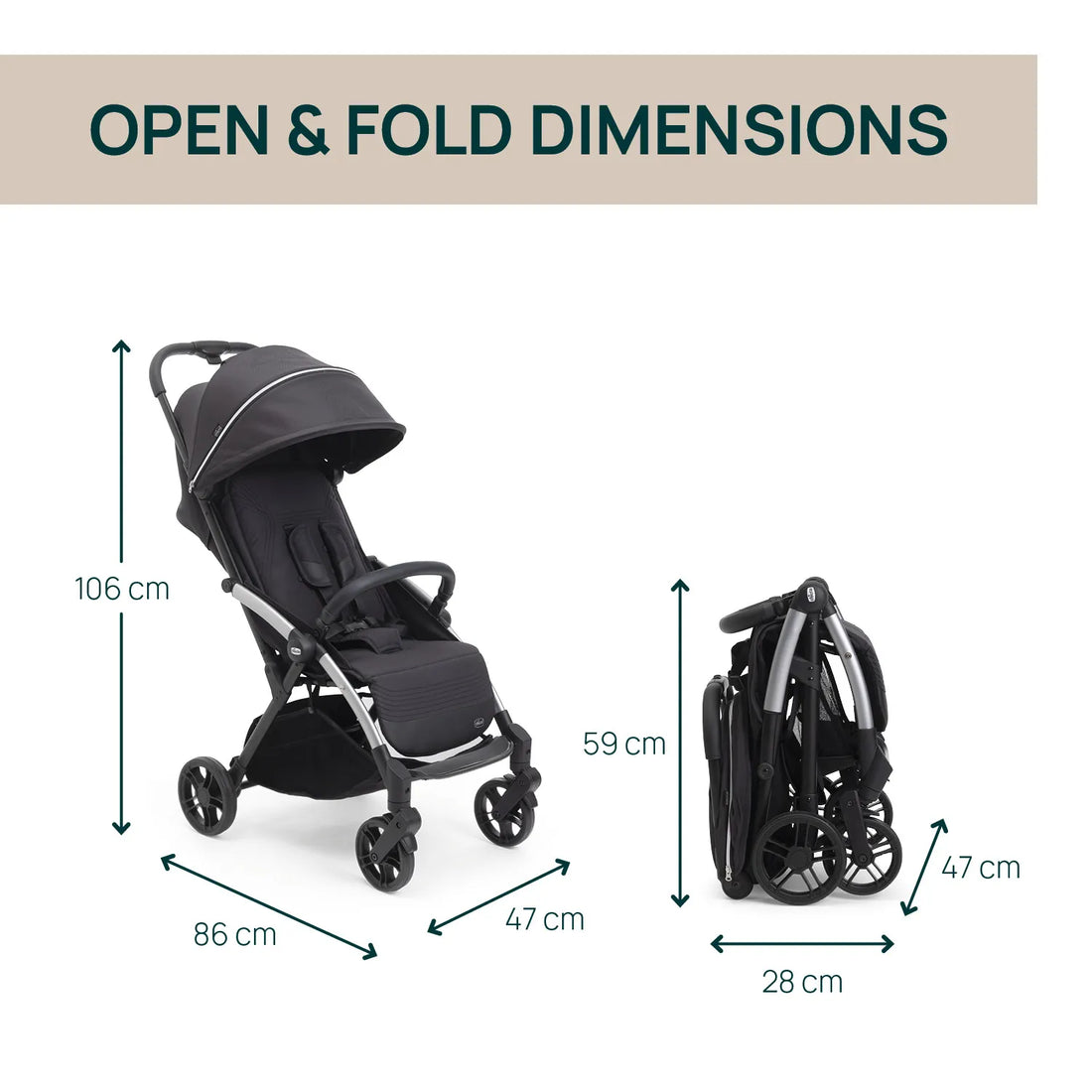 Chicco Goody XPlus Baby Stroller 0M+ β Ebony