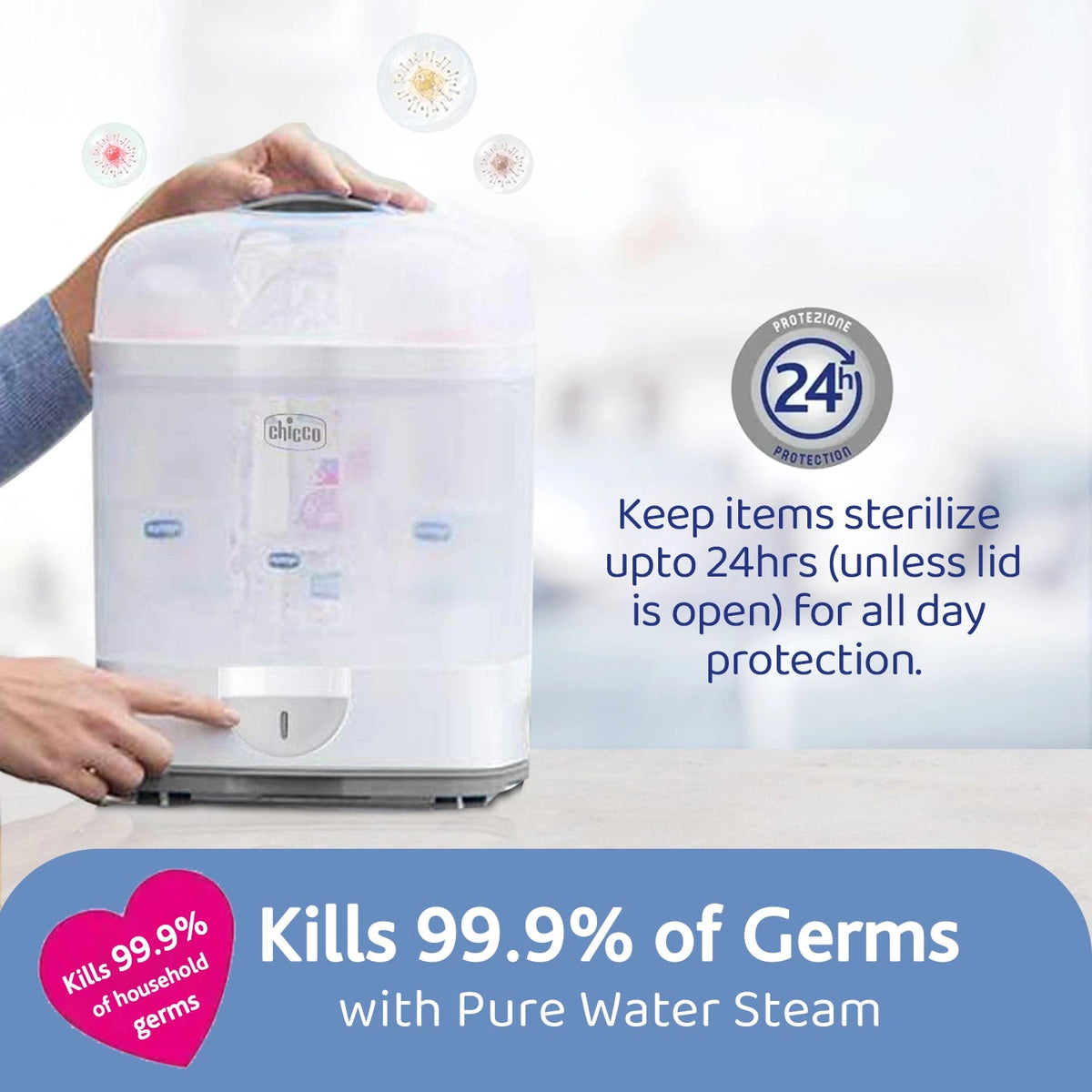 Chicco Steam Sterilizer 2-in-1 One Size White