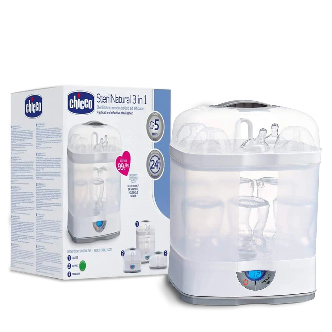 Chicco Steam Sterilizer 3In1 Standard Size White