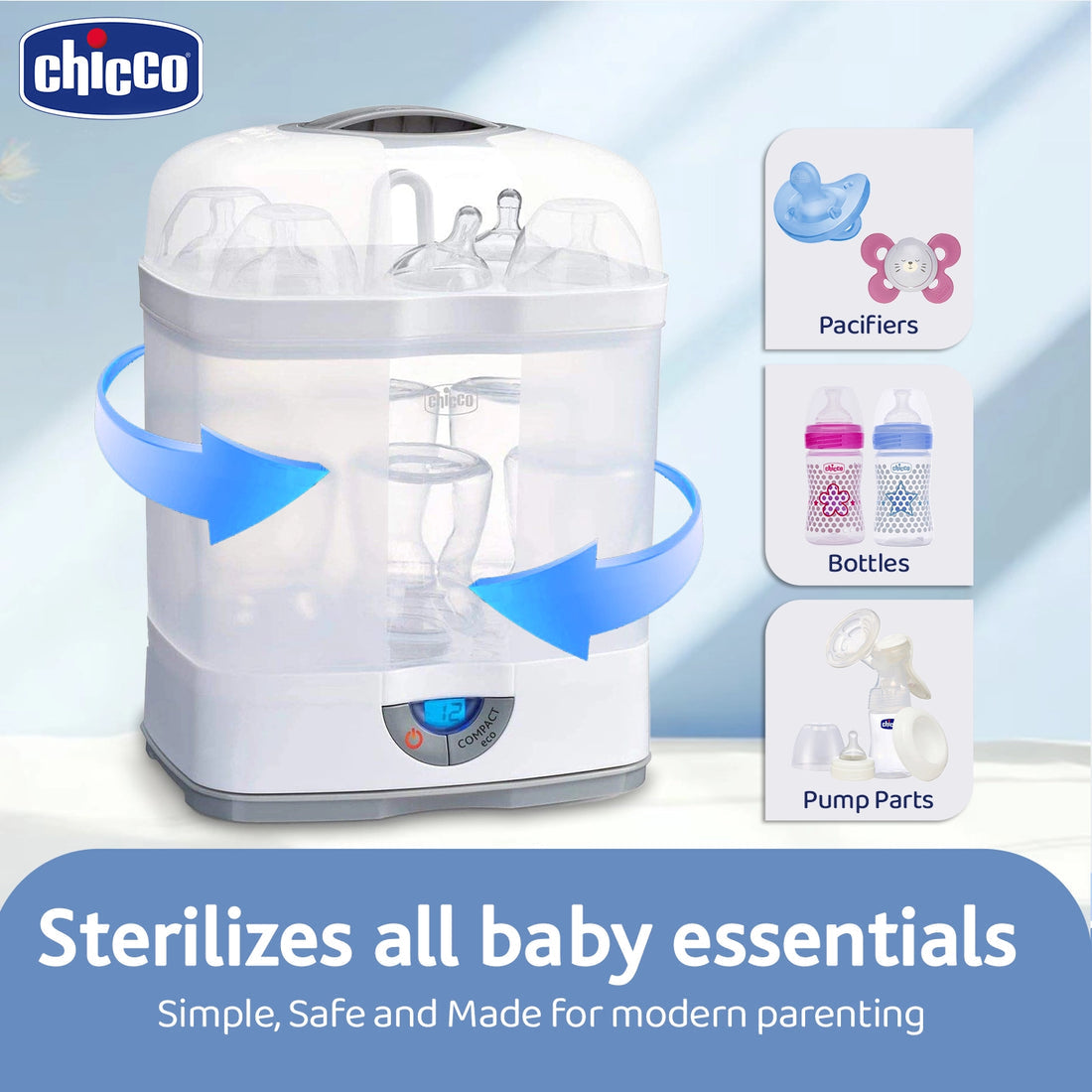 Chicco Steam Sterilizer 3In1 Standard Size White