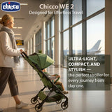 Chicco We 2 Lightweight Travel Stroller One Size Ebony Black