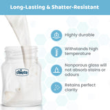 Chicco Well Being Glass Feeding Bottle 120 ml Slow Flow Blue