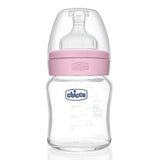 Chicco Well-Being Glass Feeding Bottle 120ml Slow Flow 0M+ β Pink