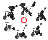 QPlay Comfo Max 7-in-1 Folding Trike With Swivel Seat Black