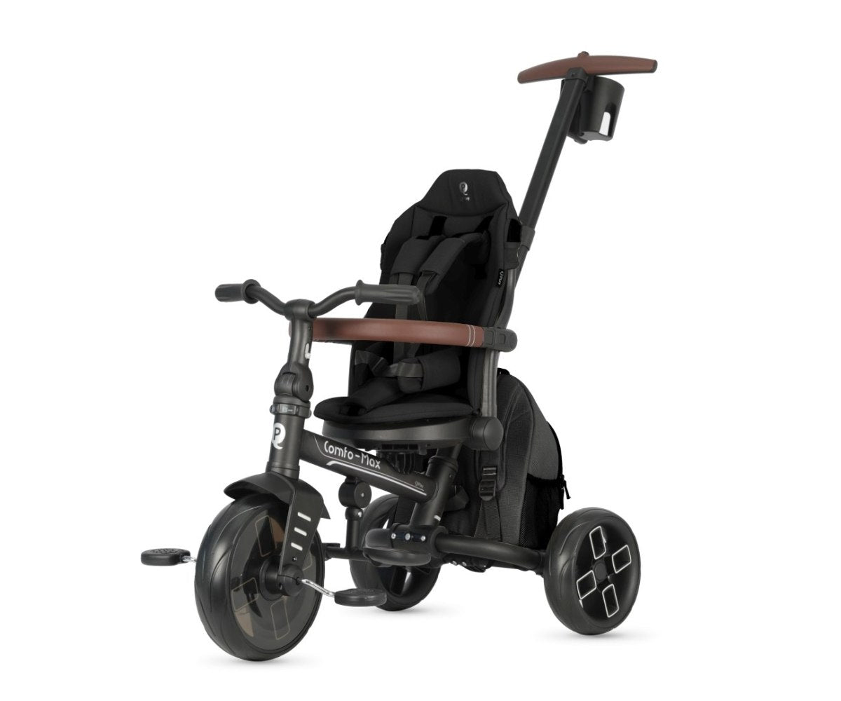 QPlay Comfo Max 7-in-1 Folding Trike With Swivel Seat Black