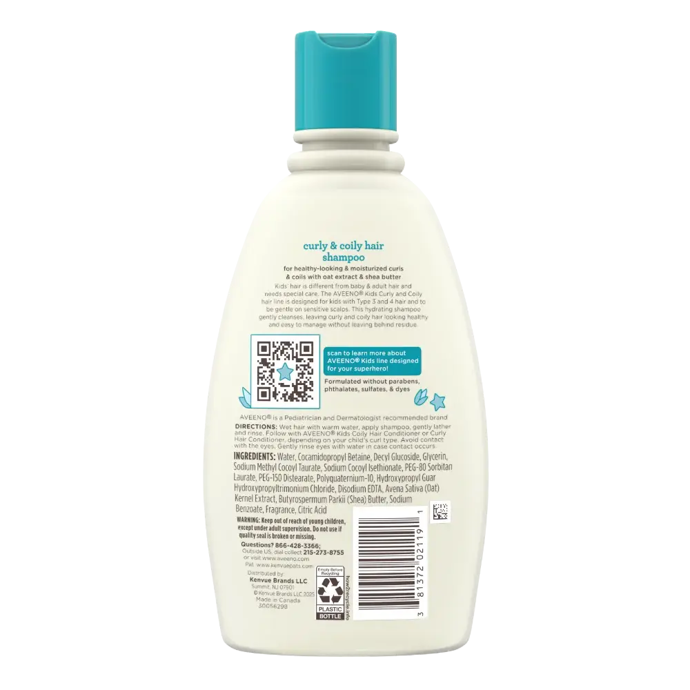 Aveeno Kids Curly & Coily Hair Shampoo with Oat & Shea Butter – 354 ml