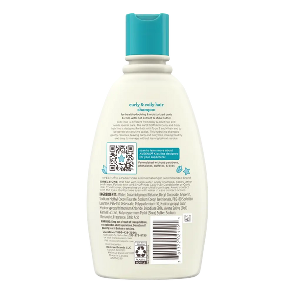 Aveeno Kids Curly Hair Shampoo With Oat Extract & Shea Butter - 354Ml