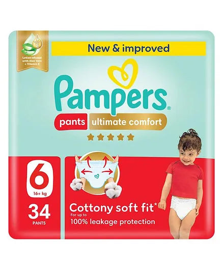 Pampers Ultimate Comfort Pants Diapers Size 6 16+ kg Pack of 34