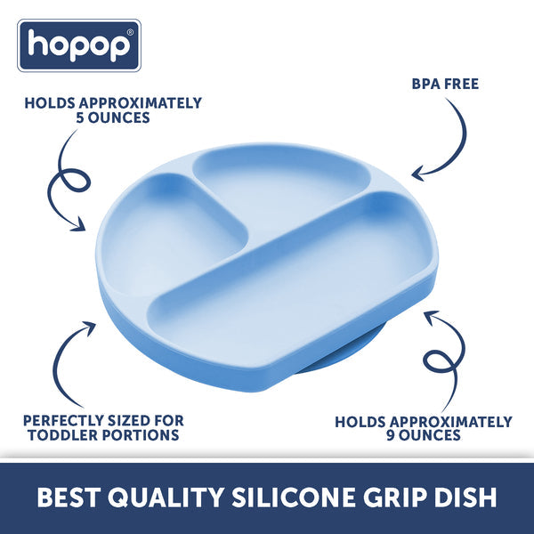 Hopop Silicone Suction Plate - Grey