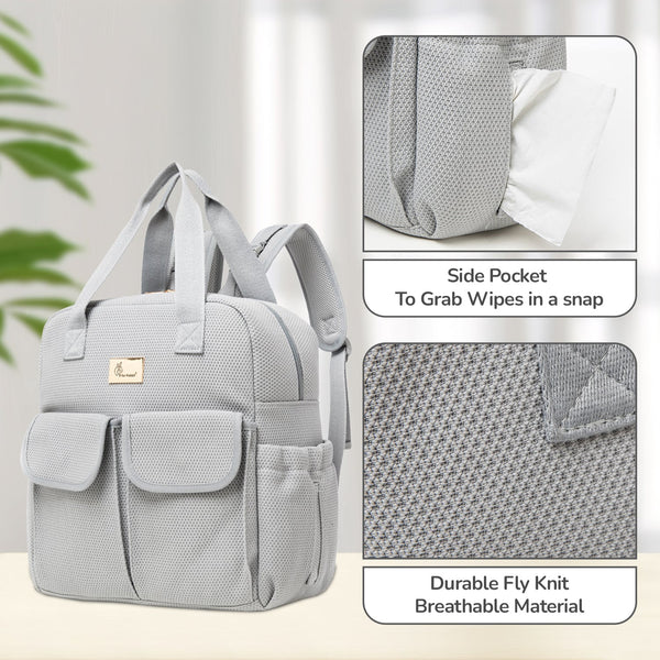 R for Rabbit Diaper Bag Caramello Breezy Grey