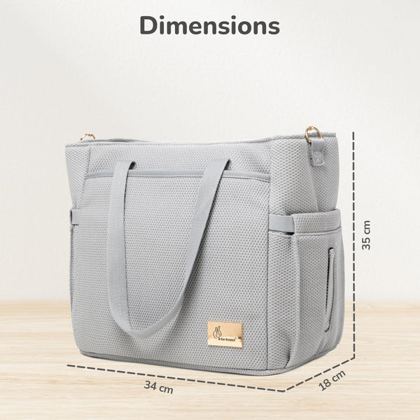 R for Rabbit Diaper Bag Caramello Tote Grey