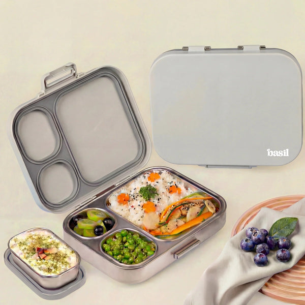 Basil Bento Quad+ Lunchbox 1250 ml Classic Grey