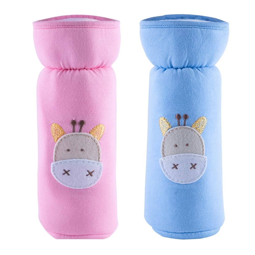 Hopop Soft Plush Hosiery Baby Feeding Bottle Cover - Assorted Colors