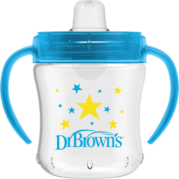 Dr Browns 6 Oz/180 Ml Soft Spout Transition Cup With Handle Blue