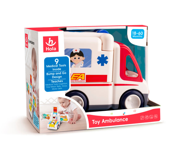 Hola Toy Ambulance with Lights & Sounds 20 x 11 x 15 cm Multicolor