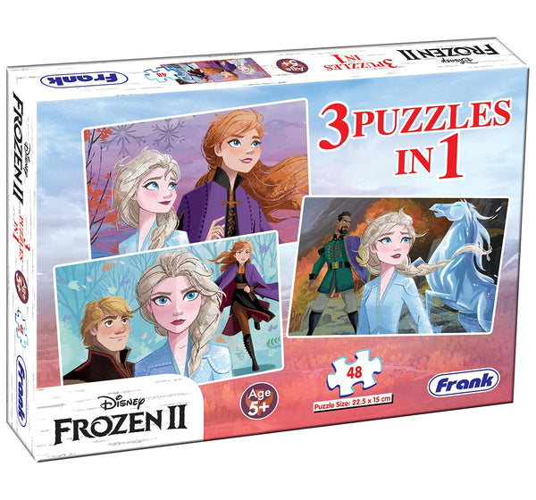 Frank Frozen II 3 In 1 Puzzles for Kids age 5Y+