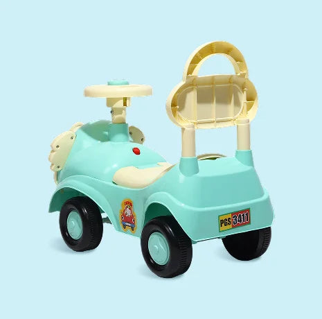 Playgro Elephant Calf Rider 23.3 × 10.5 × 18.5 Inch – Mint Blue & Ivory