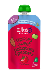 Ella’s Kitchen Organic Apples, Sweet Potatoes & Peppers Baby Puree Pouch – 6+ Months, 120g