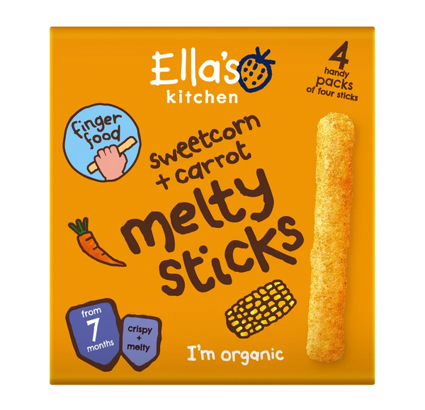Ella'S Kitchen Sweetcorn And Carrot Melty Sticks (Multipack)