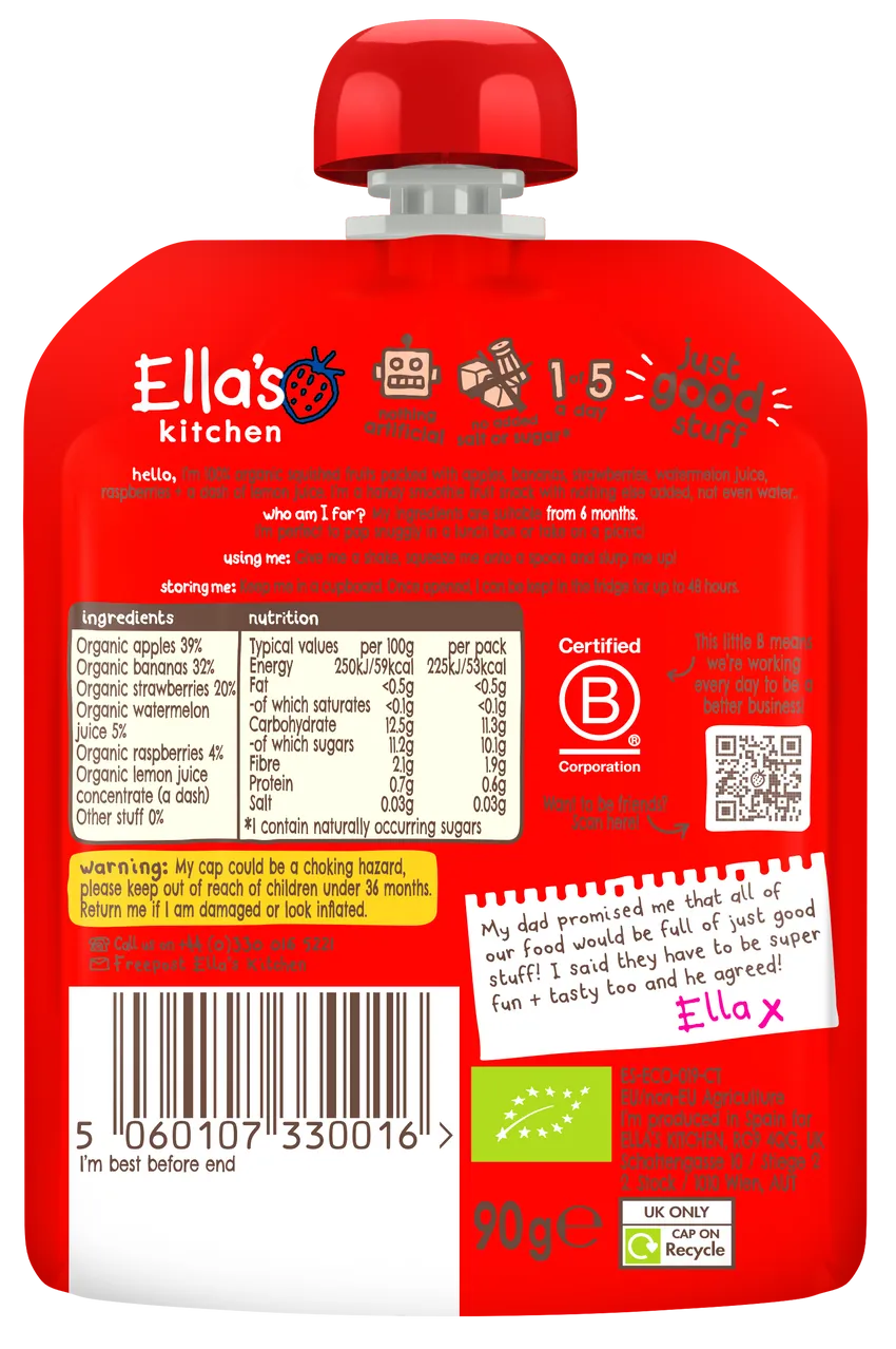 Ella’s Kitchen Organic The Red One Fruit Smoothie 90 g