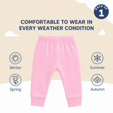 Hopop Baby Cotton Pajama Pants Pack of 1 0-3 Months Pink