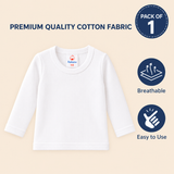 Babiano Baby Cotton Round Neck Full Sleeves Vest Top Pack of 1 White