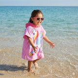 Quad Seven Magical Unicorn Hooded Towel Poncho for Kids (2–4 Years) – Soft & Absorbent Beach & Bath Robe with Sunglasses