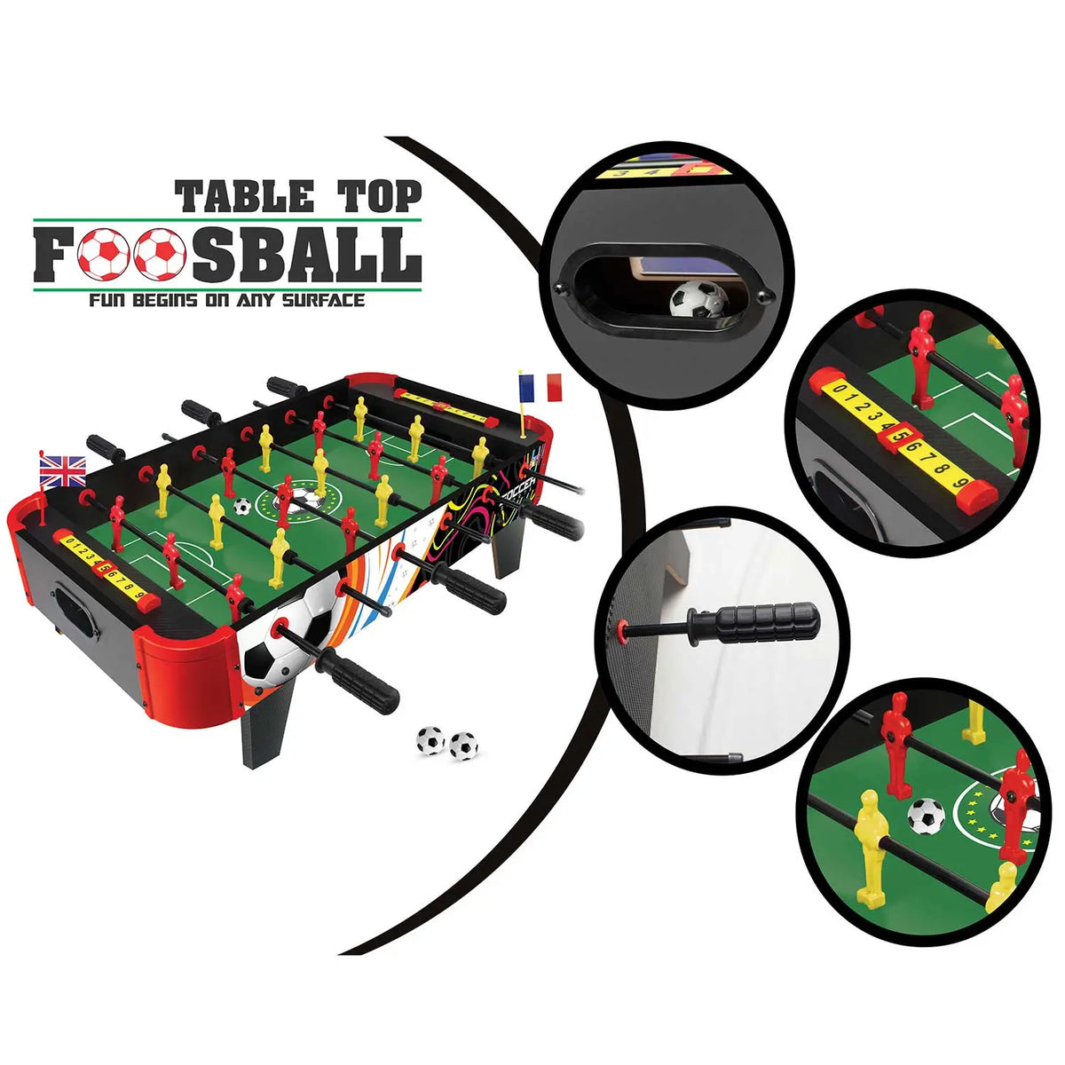 iToys Table Top Big Foosball with Big Legs 69 × 37 × 63 cm 6Y+ – Multicolor