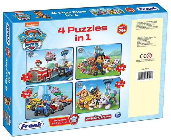 Frank Paw Patrol Jigsaw 4 Puzzle In 1 3Y+