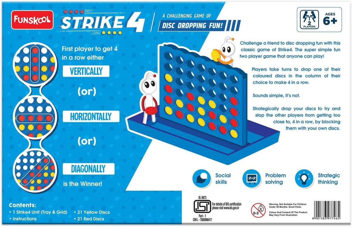 Strategy Game Funskool Strike 4 2 Players 6Y+ – Multicolour