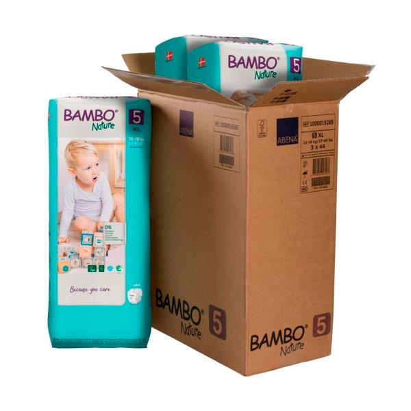 Bambo Nature Skin Friendly Tape Diapers - Xl (12-18 kgs) - Pack of 3 (Monthly Pack)