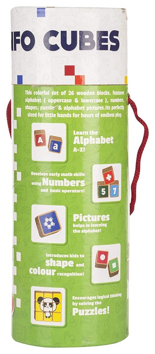 Giggles Info Cubes Learning Blocks 26-Piece 3Y+ – Multicolor