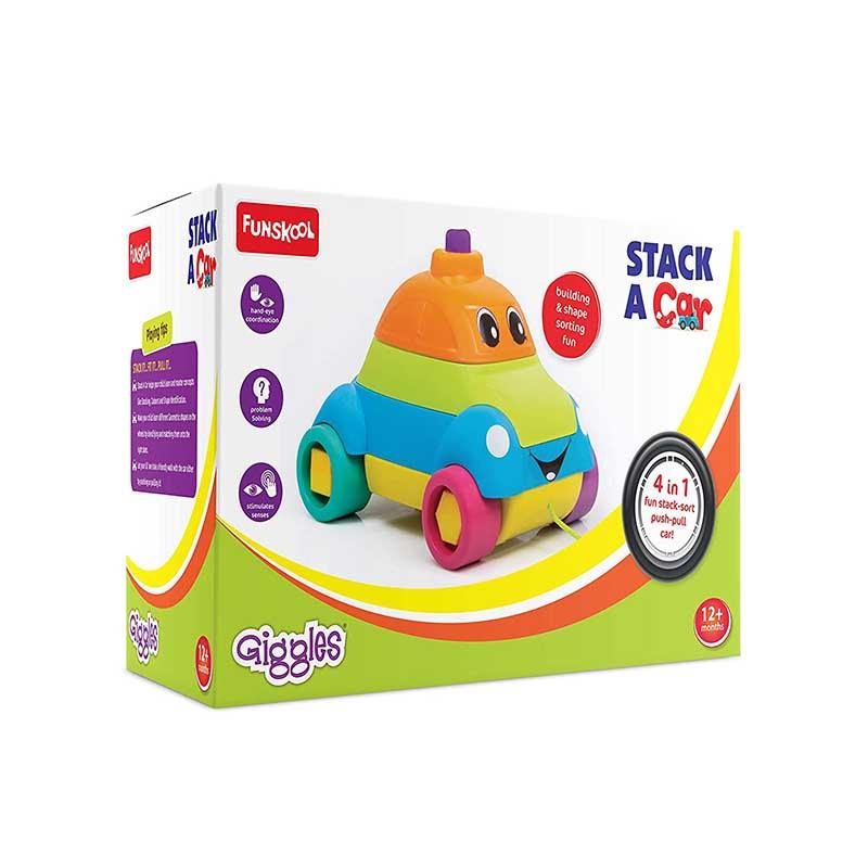 Stacking & Pull Along Toy Giggles Stack A Car 18M+ – Multicolor