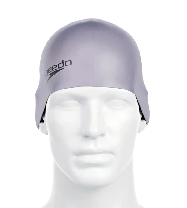 Speedo Plain Moulded Silicone Cap - Gray